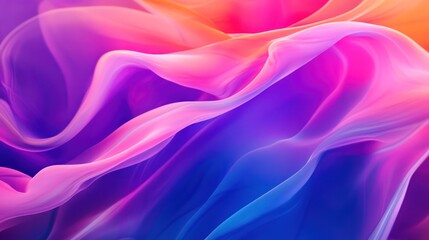 Obraz premium An abstract swirl of vibrant pink and purple waves creating an ethereal and dynamic flow.