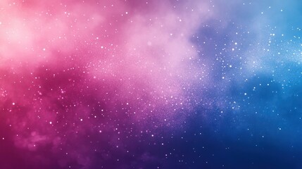 Fototapeta premium A vibrant cosmic background blending pink and blue hues, scattered with sparkling stars, creating a dreamy atmosphere.
