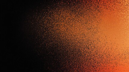 Abstract orange and black gradient with a textured splatter effect.