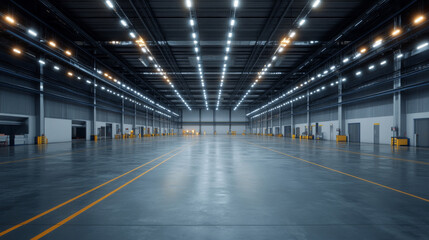Bright and evenly distributed lighting in an industrial assembly area