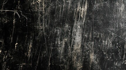 Obraz premium A textured black surface with scratches and distressed markings, creating an abstract backdrop.