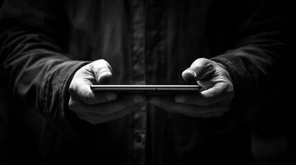 Man hands with tablet