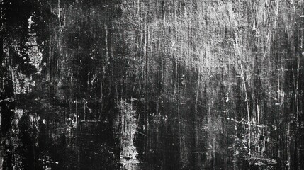 Obraz premium Textured black and white abstract background with visible scratches and marks.