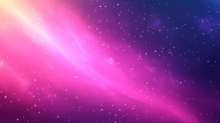 A stunning cosmic scene featuring vibrant pink and purple hues against a star-filled galaxy backdrop.