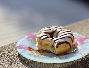 cake with cream and chocolate
