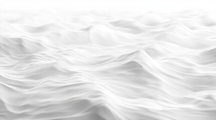 Obraz premium A serene abstract representation of soft, undulating waves in shades of white, creating a tranquil and ethereal atmosphere.