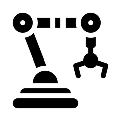 robotic arm glyph icon