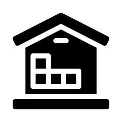 warehouse glyph icon