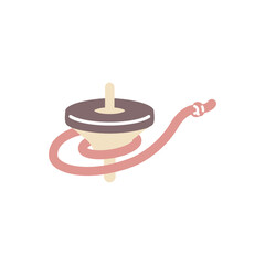 コマ回しのイラスト（カラー）