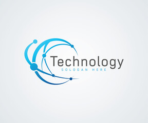 Technology logo design template