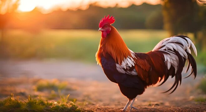 Rooster at dawn.