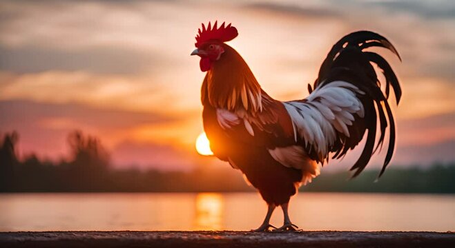 Rooster at dawn.