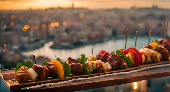 Kebab skewers in Istanbul.