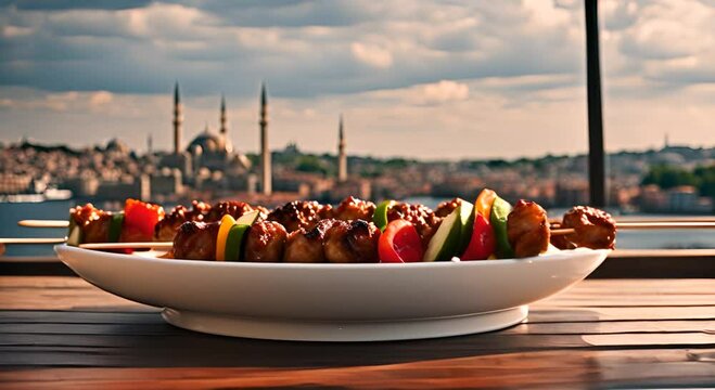 Kebab skewers in Istanbul.