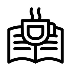 Book and Coffee line icon