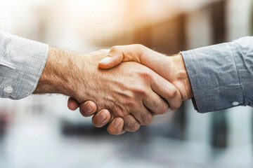 Business concept, Businessman in suits handshake on white background of office space
