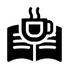 Book and Coffee glyph icon