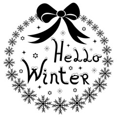 Hello Winter, Hand Drawn Vector Illustration