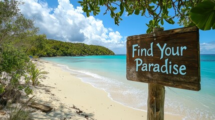 Tropical Beach Paradise Sign