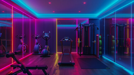 Modern gym interior with equipment