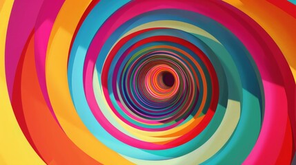 A vibrant spiral of colors swirling inward, creating a visually captivating and dynamic abstract design.