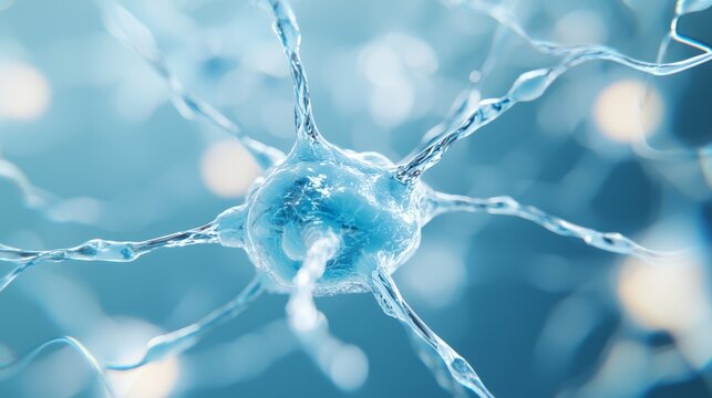 Central Nervous System Cells, intricate details of brain neurons, showcasing the complexity of neurobiology, set against a minimalist backdrop emphasizing clarity and simplicity