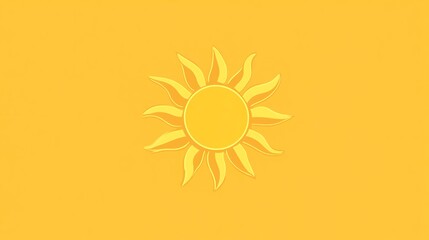 Fototapeta premium Yellow sun icon on a yellow background.