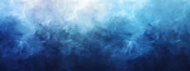 A mesmerizing abstract painting featuring swirling shades of blue, creating a calming ocean-like atmosphere.