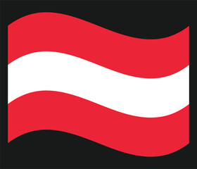 Waving flag of Austria isolated background. Vector