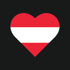 Austria flag love shape icon isolated background. Vector