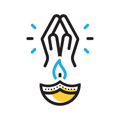 Vector multicolor icon for Welcome