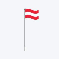 Waving flag of Austria isolated background. Vector
