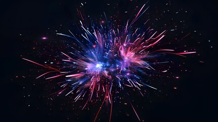 Fototapeta premium Fireworks Display: Colorful fireworks exploding in the night sky, creating beautiful patterns.