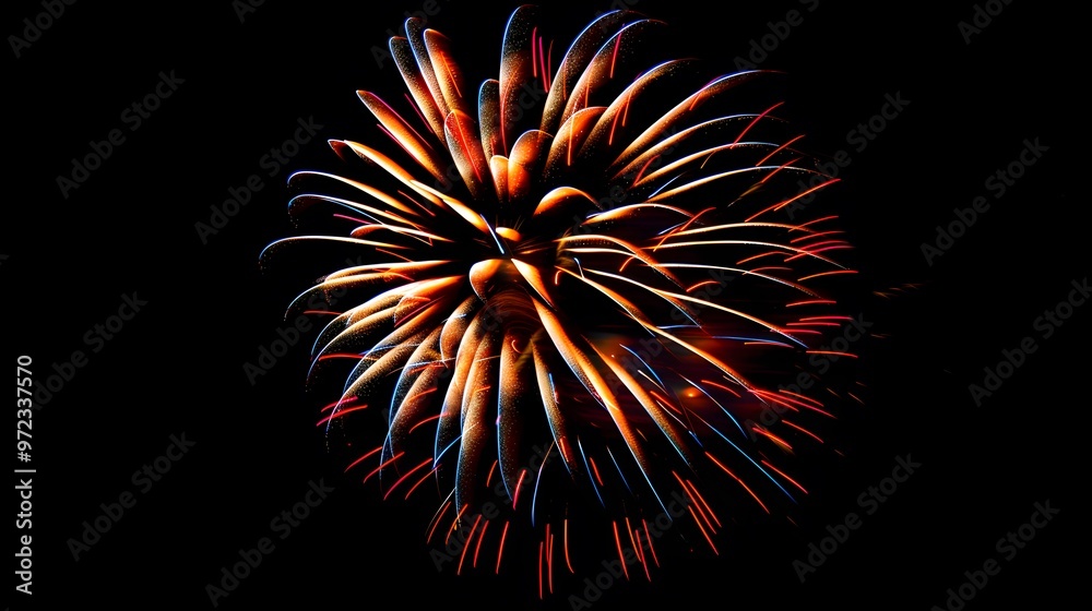 Wall mural fireworks display: colorful fireworks exploding in the night sky, creating beautiful patterns.