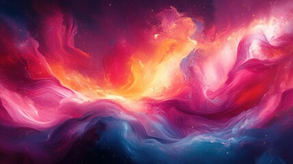 Abstract Cosmic Nebula with Vibrant Colors