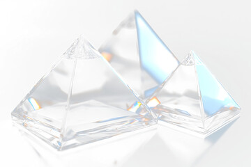 Glass Prism Shape transparent . Glass Prism Shape isolated on white PNG bubble transparent