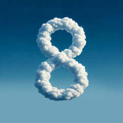 Fototapeta premium cloud in the shape of the number eight