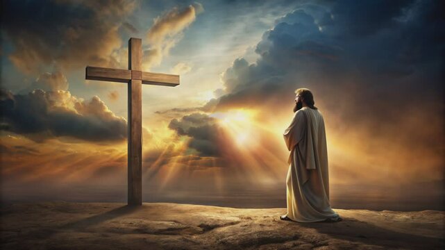 Jesus Christ Savior on the top of the mountain