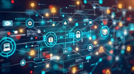 Obraz premium Robust and multi-layered cyber security.