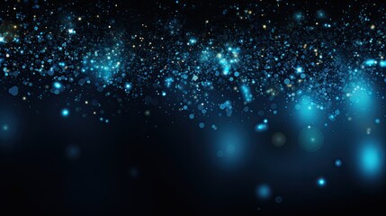 Fototapeta premium Blue sparkles on a black background