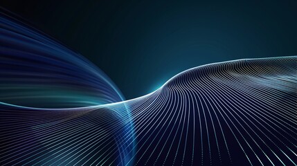 Naklejka premium A dynamic abstract background featuring flowing lines in vibrant colors against a dark backdrop, ideal for modern design projects. Product presentation background.