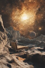 A vast cosmic vista where sleek