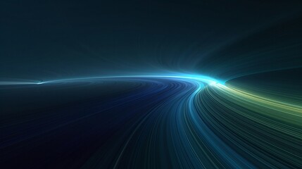 A mesmerizing abstract image featuring flowing light trails in vibrant colors against a dark background, evoking a sense of motion. Product presentation background.
