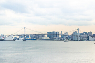 Odaiba artificial island views Tokyo Japan