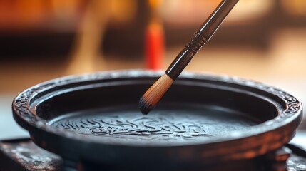 Fototapeta premium Chinese Calligraphy Brush and Ink Stone
