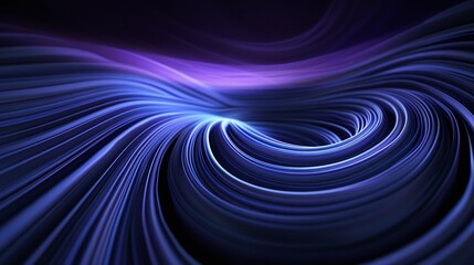 Obraz premium A mesmerizing swirl of blue and purple waves, creating an abstract and dynamic visual experience in a digital landscape. Product presentation background.