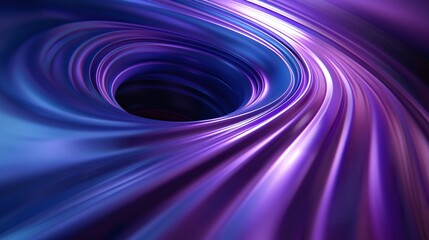 Fototapeta premium A mesmerizing swirl of purple hues flowing into a deep vortex, symbolizing motion and depth in abstract design. Product presentation background.