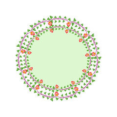 Round wreath damask flower colorful design, round ornament abstract pattern, classic traditional style, illustration vintage design, damask flower pattern. Ideally for all decoration.