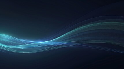 A smooth wave of blue light flows gracefully against a dark backdrop, creating a serene and modern atmosphere. Product presentation background.