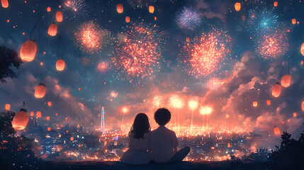 Watching Fireworks Together